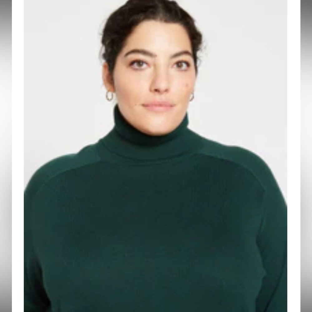 Universal Standard S (14_16) Renee Raglan Turtleneck in Heather Forest